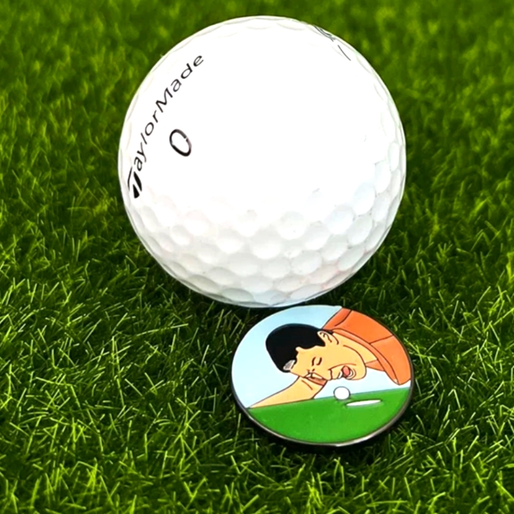 Happy Gilmore Golf Ball Marker with Magnetic Hat Clip Perfect Golf Gift